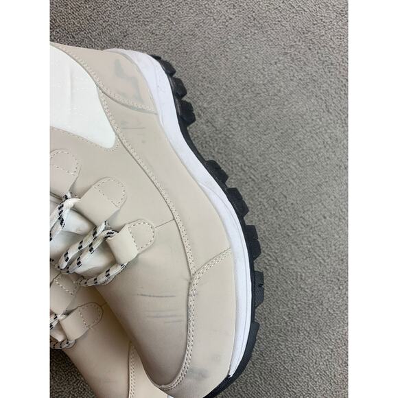 Earlde Women 40 Beige Gray Black Faux Fur Insulated Snow Boots Casual - Picture 8 of 9